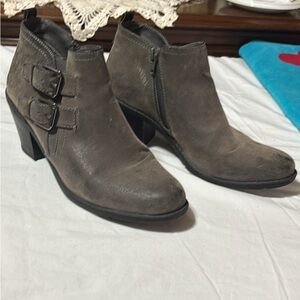 Nicole Gray Ankle Booties with Buckle Detail